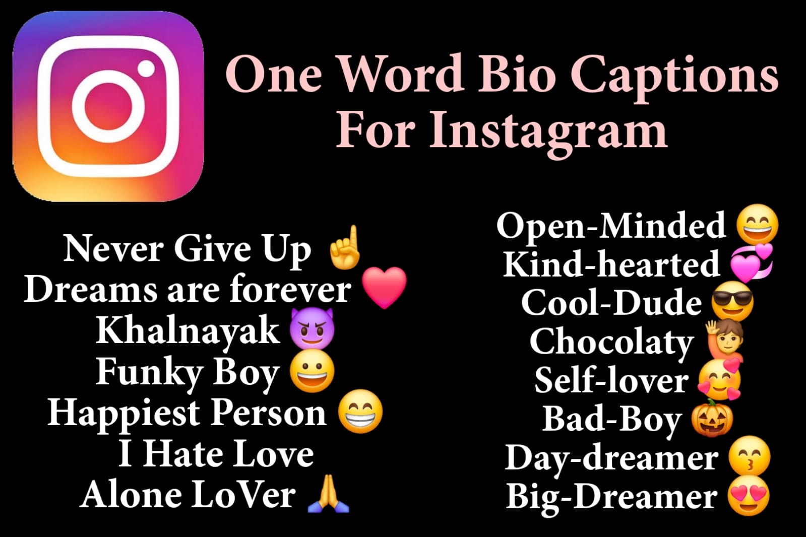 One Word Bio For Instagram