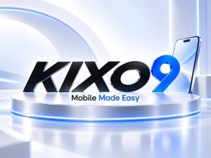 KIXO9 Mobile Made Easy guide with smartphone and brand logo.